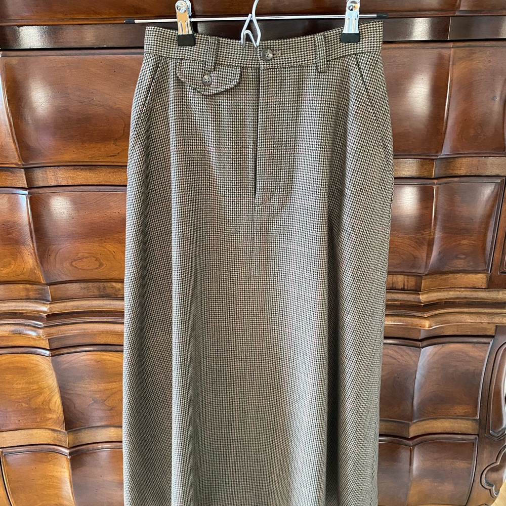 Ralph Lauren Brown Houndstooth Skirt